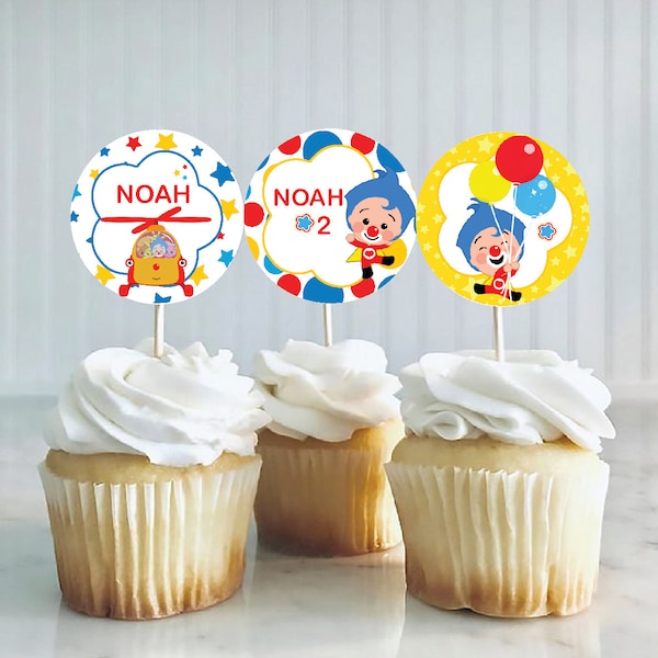 Plim Plim toppers de cupcakes personalizados - Plim Plim Favors - Plim Plim Party Decor - Plim Plim Imprimibles