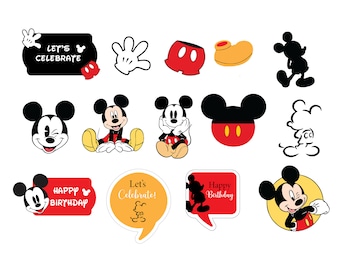 Mickey mouse icons Clipartbirthday party png file - Custom Print Your Own Party