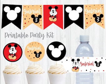 Mickey Mouse Birthday Party Kit: Printable Decorations (Digital Download)