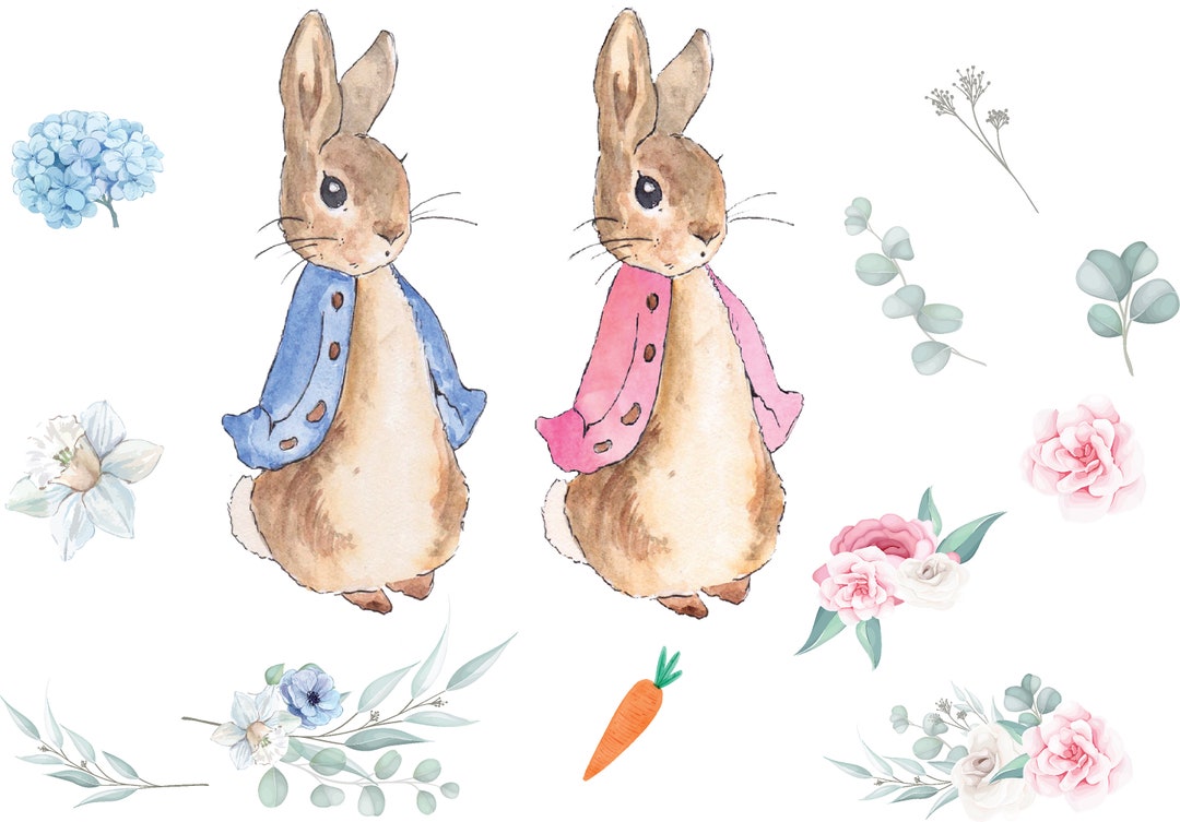 Peter Rabbit Flopsy Bunny Clipart - Illustration - Watercolor Elements ...
