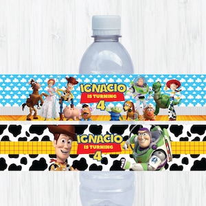 Toy story water label - Toy story Party favors - Two designs - Birthday party decoration