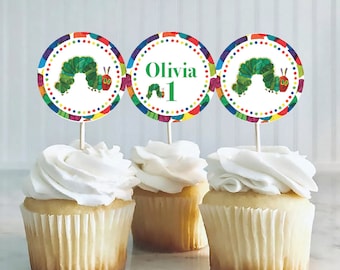 Physical The very hungry caterpillar personalised cupcake topper