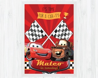 Personalized Cars Lightning McQueen Birthday Welcome Sign