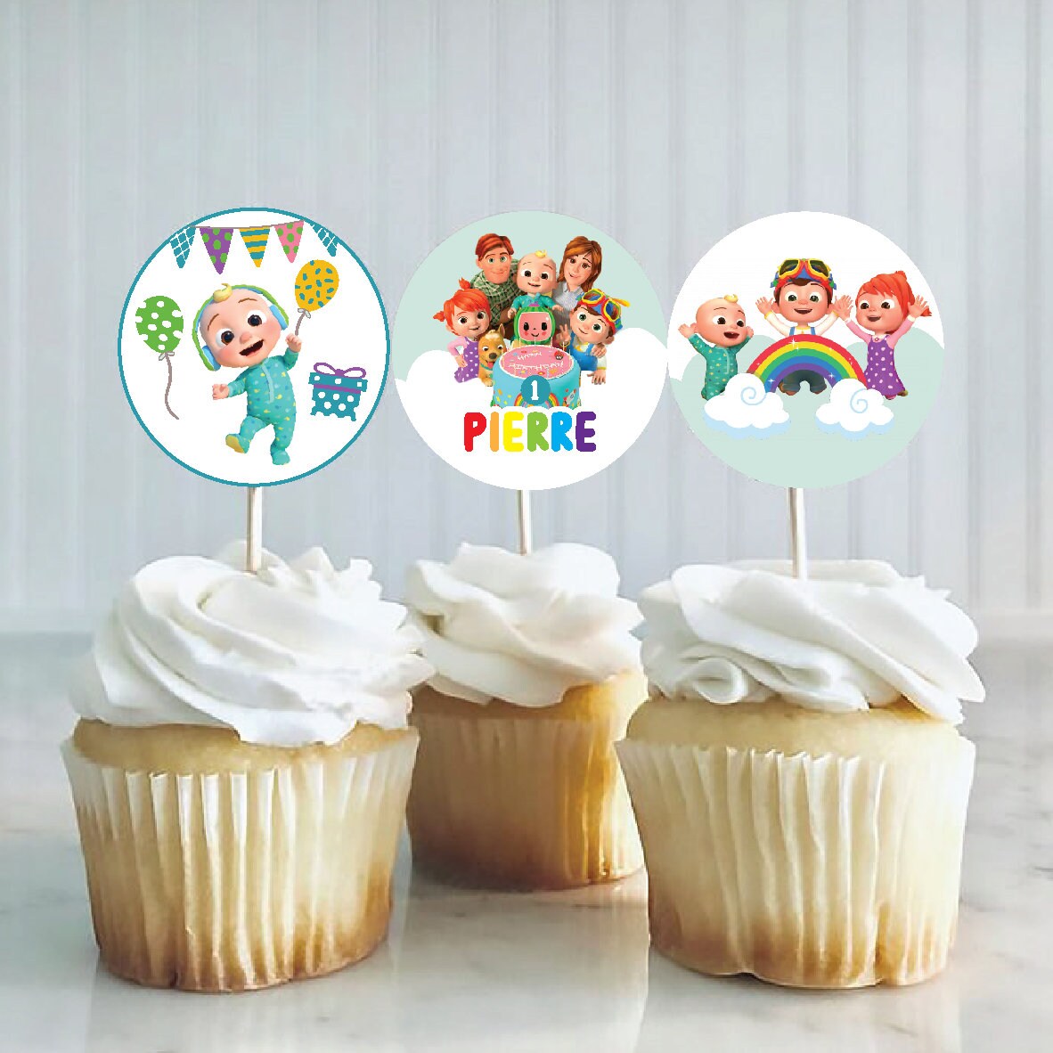 Editable Cocomelon Birthday Cupcake Topper Personalised - Etsy