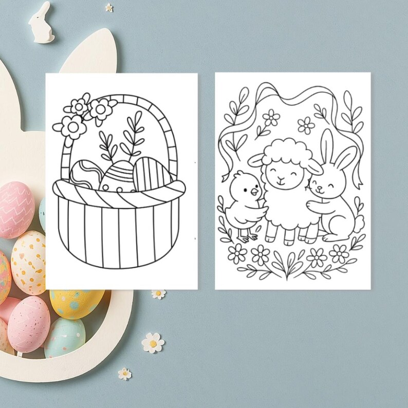 Easter Printable Bundle | 20 Coloring Pages | Easter Bunny | Spring ...