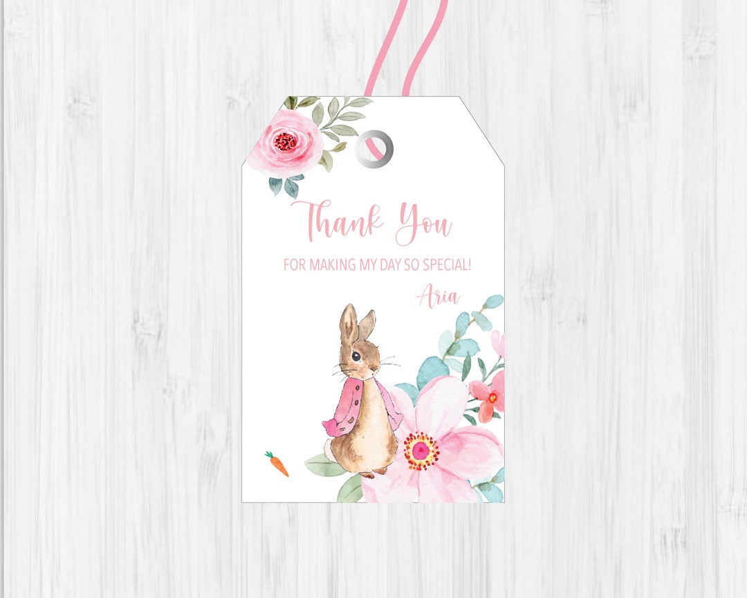Peter Rabbit Personalised Thank You Tag- Flopsy Bunny Thank You - Peter ...