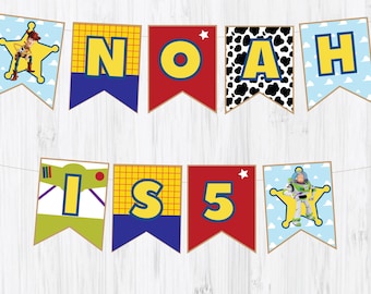 Toy Story Birthday Banner: Buzz & Woody Party Decor (Digital Download)