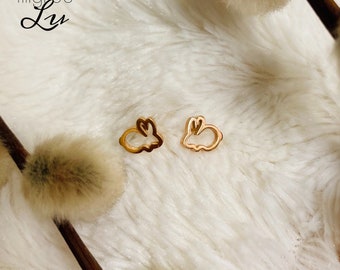 Rabbit stud earrings rose gold, bunny earrings, small, dainty, Easter gift, Easter gift, girlfriend, children, Easter bunny