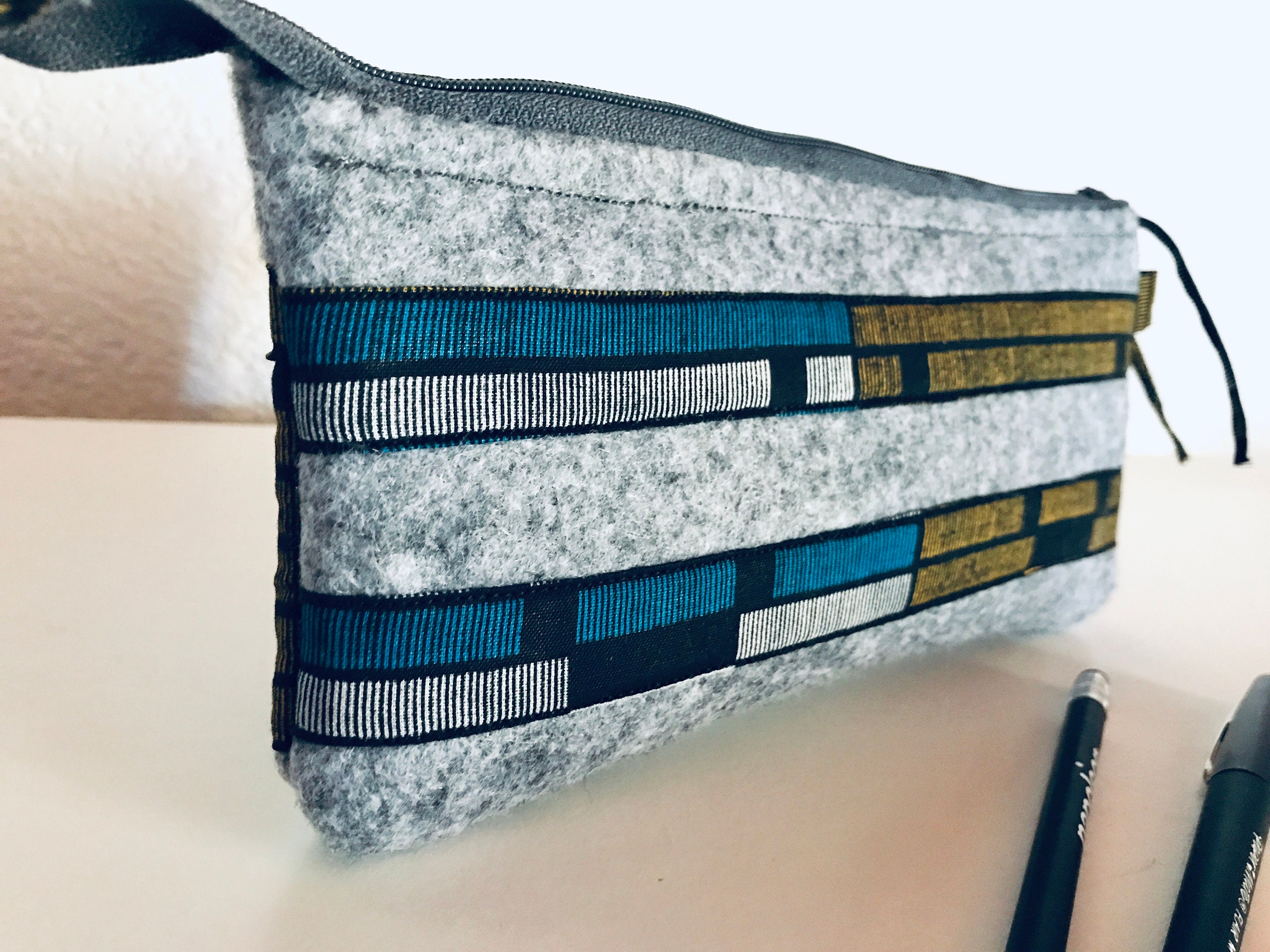 Trousse en Feutrine et Coton, Bureau, École, Maquillage, Cadeau, Anniversaire