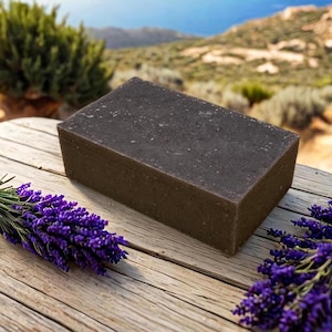 Ikaria Lavender – Sapone alla lavanda biologico / Calmante / Processo a freddo / Botanico e fatto a mano / Collezione isole greche