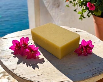 Golden Lefkas – Lemongrass Tea Soap | Cold Process | Organic Ingredients | Botanical | Handmade | Greek Islands Collection
