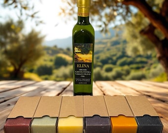 Greek Olive Oil & Soap Gift Set – 500ml EVOO + 1 Handmade Soap of Your Choice | Organic | Self-Care Gift | Legend Naturals |
