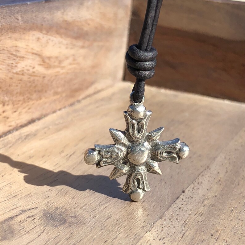 Cross Jewelry Religious Jewelry Star Sun Flame Cross Silver Cross Pendant Cross Necklace Mens Cross Necklace Cross Charm
