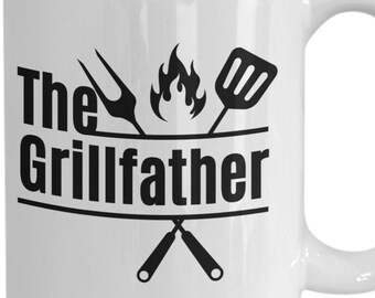 The Grillfather Coffee Mug, Fathers Day Coffee Mug, 15 oz Coffee Mug, Fathers Day Gift