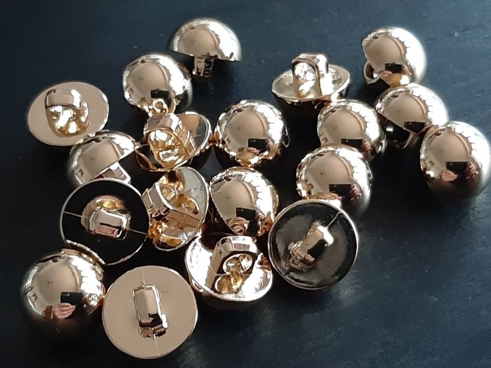 7/16 18L 11.5mm Shiny Gold Dome Shank Buttons | Etsy