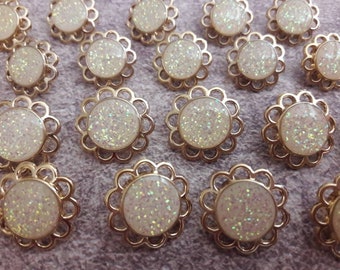  YWNYT 500PCS 12mm Flower Buttons with Rhinestones