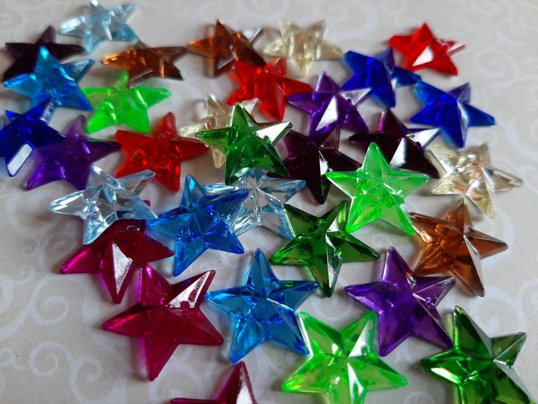 17mm Star Shaped Rhinestones Acrylic Sew on Small Faceted Etsy