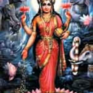 Tarjeta de altar laminado Lakshmi 5"x7" (LK1)
