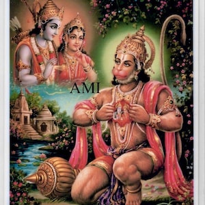 Carte de 5 "x 7 » feuilleté autel Hanuman (HN)