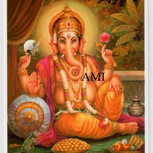 Ganesha 5&quot;x7&quot; Laminierte Altarkarte (GN)