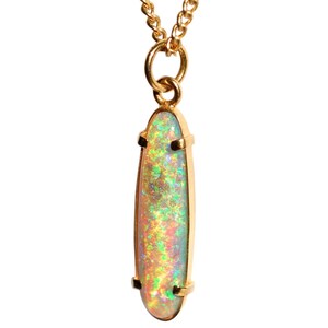 Natural Solid Australian Crystal Opal 2.35cts 18k Gold Pendant/Necklace, Handmade Opal Pendant, Australian Opal, Solid Opal