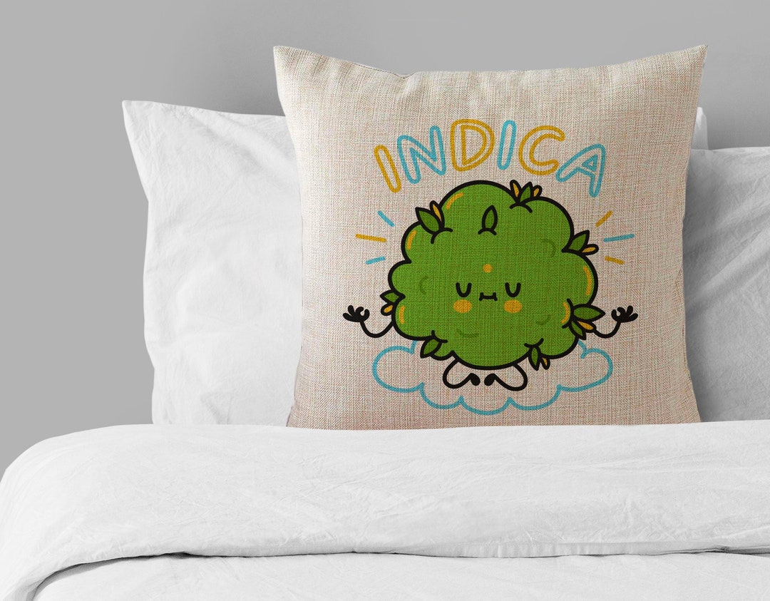 Indica Pillow Case Weed Pillow Cover Cannabis Pillow Case Marijuana