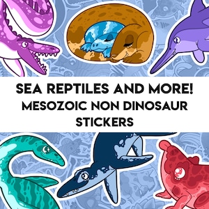 NEW! Sea Reptiles and More Mesozoic Non-Dinosaurs - 43 Designs - Mosasaurus Plesiosaurs Triassic Cuddle Liopleurodon Beelzebufo & more!