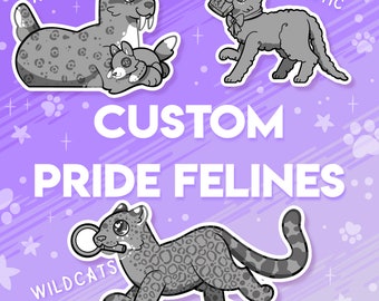 Custom Pride Cats - Commission Sticker Pride Flag LGBT Lesbian Gay Nonbinary Cat Designs