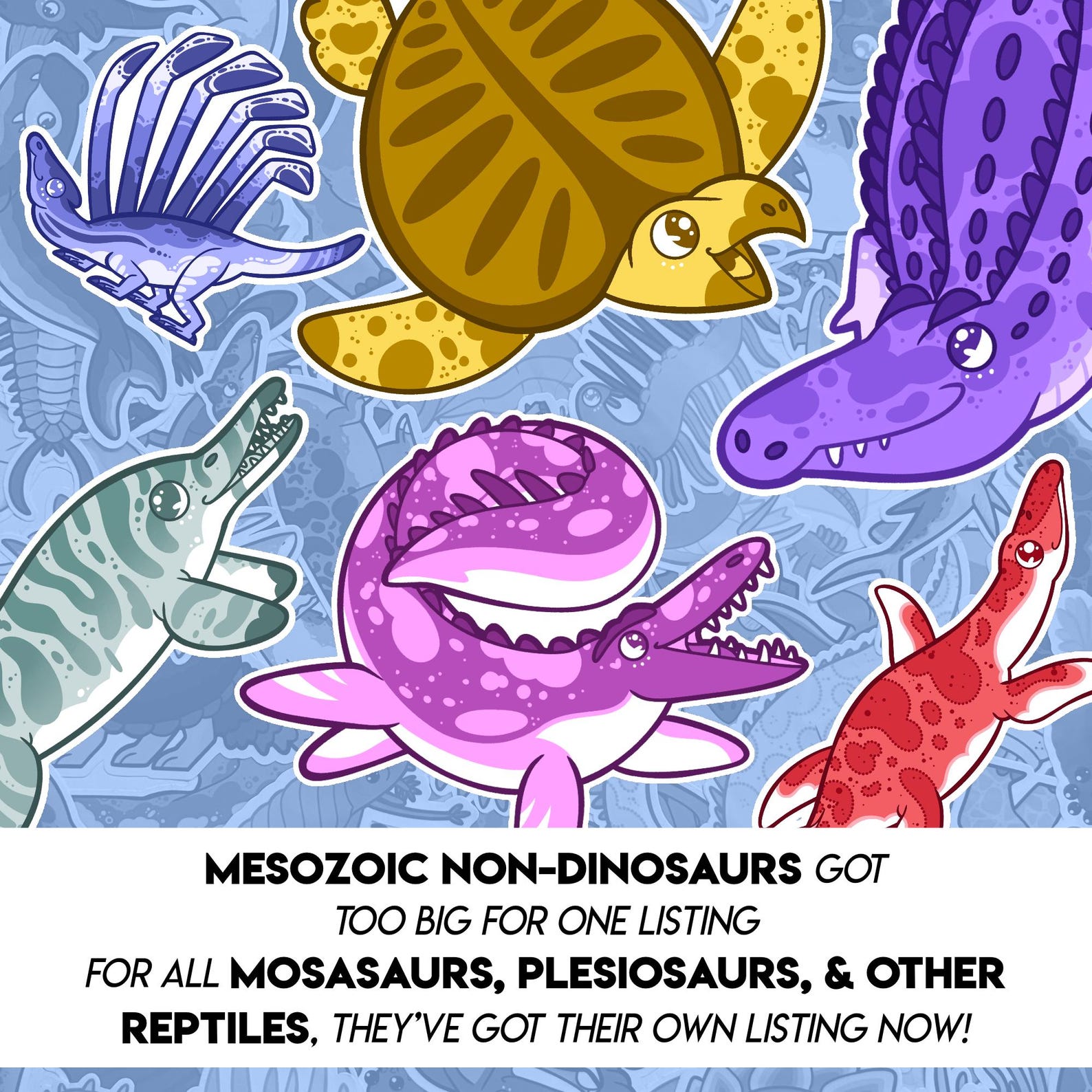 Trassic Cuddle Mesozoic Misc - Sharks Fish Frogs Mammals - 25 Designs - Triassic ...