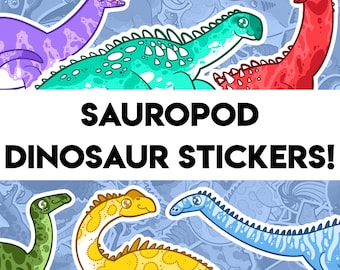 Sauropodi! - Paleontologia dei dinosauri dal collo lungo 25 adesivi - Plateosaurus Diplodocus Apatosaurus Alamosaurus Ampelosaurus Amargasaurus e altro ancora!