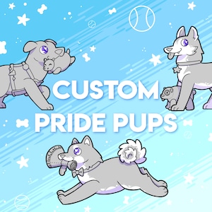 Custom Pride Pups - Commission Sticker Pride Flag LGBT Lesbian Gay Nonbinary Dog Designs