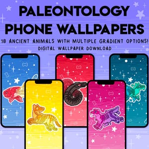 Ancient Animals Pack! Bare Bones Paleontology Phone Wallpapers - 18 design sets - Quetzalcoatlus Thylacine Dunkleosteus Titanoboa & more!