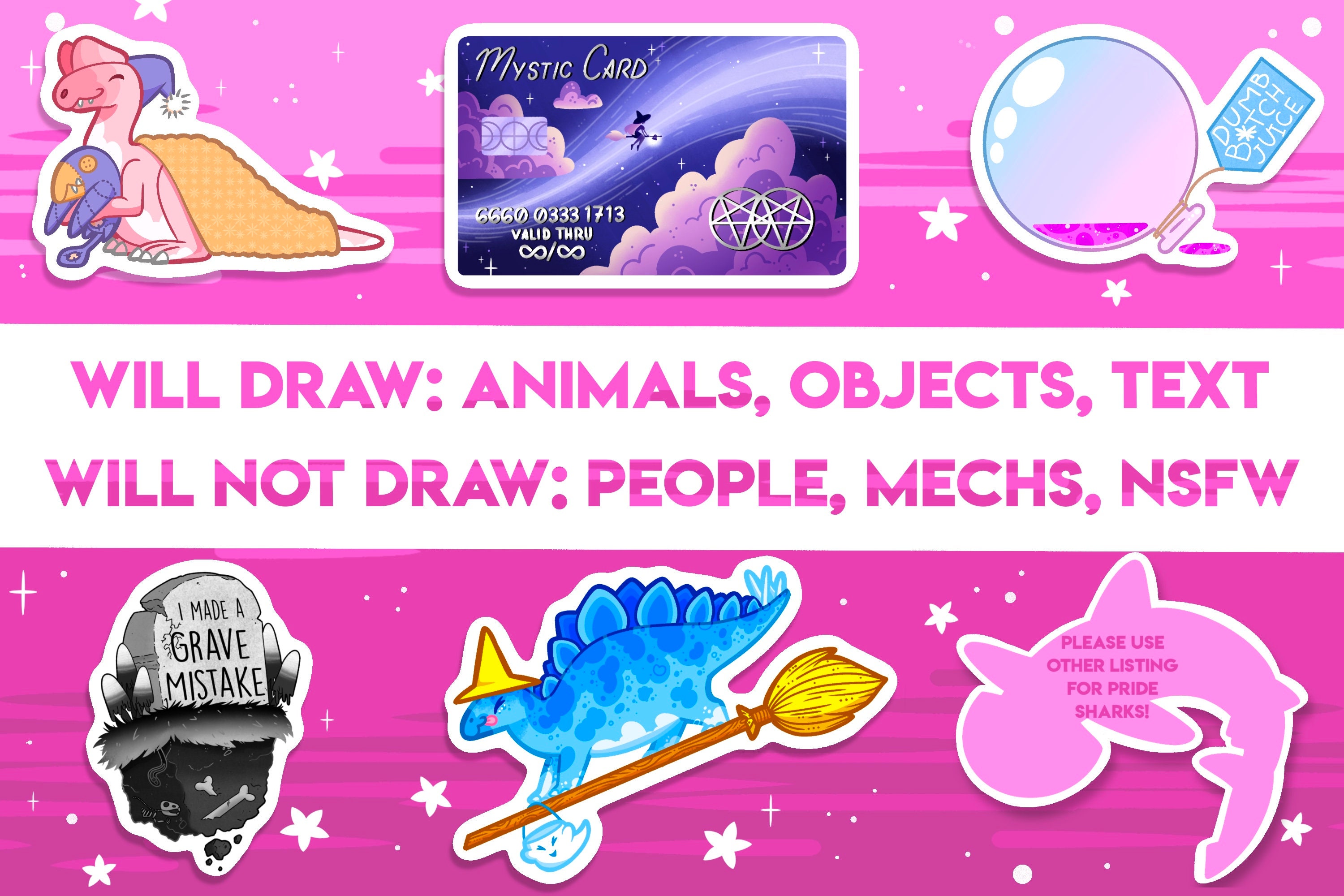 Sticker Commissions Custom Sticker Commissions - Personalized Sticker Commission Water ...