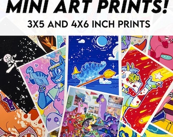 Misc Mini Print - 3x5 and 4x6 Matte Art Prints - Furries, Paleontology, and more!