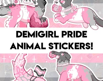 Naklejki ze zwierzętami Demigirl Pride – holograficzne, wodoodporne naklejki
