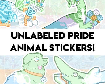 Holographic Pride Animal Stickers – Water-Resistant Decals