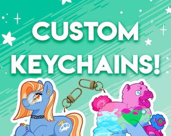 Custom Keychain! - Commission keychain and sticker bundle!