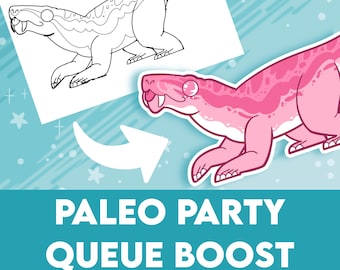 Paleo Party Queue Boost Commission - Custom Sticker and Digital File