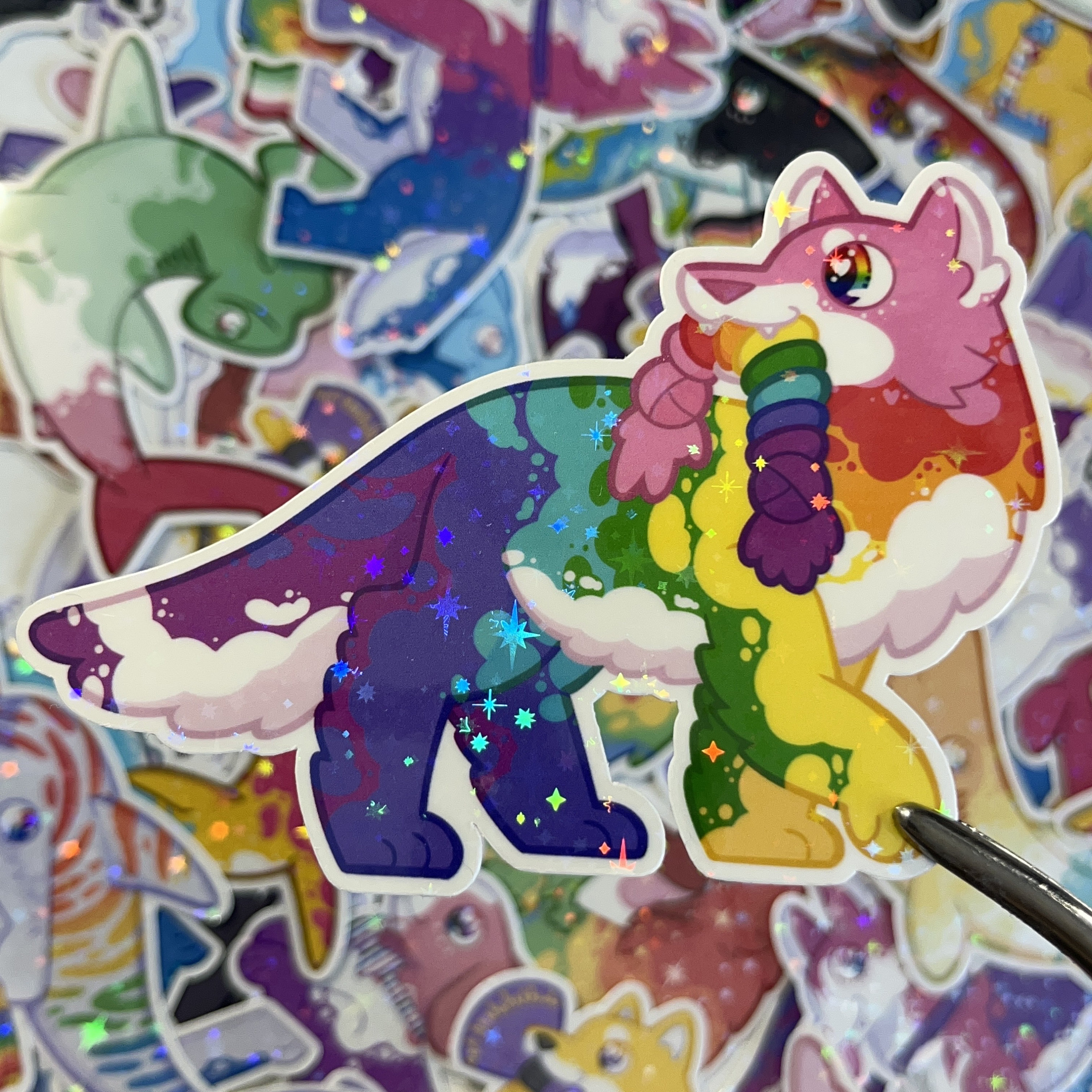 Gilbert Baker Pride Stickers! - Shark, Dog, Cat, Dinosaur Designs ...
