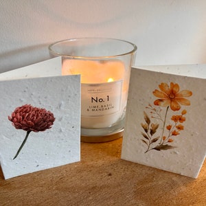 12 cute, mini lavender seeded cards with individual autumnal botanicals on each card image 6