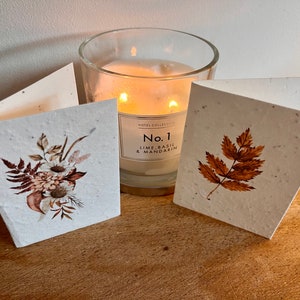 12 cute, mini lavender seeded cards with individual autumnal botanicals on each card image 4