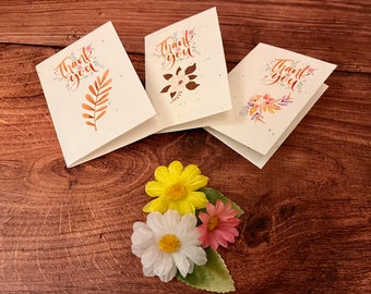 Mini seeded thank you cards pack of 12 or 16