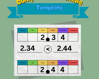 Comparing Decimals Place Value Chart Template | Decimal Comparison Organizer