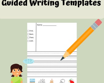 Guided Writing Templates for TK–3rd Grade | Editable Writing Worksheets for IEP and Special Education | Picture Prompts and Transition Words