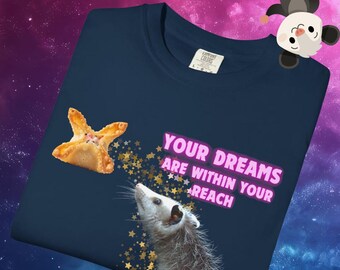 Your Dreams Are Within Your Reach Funny Opossum Meme | Crab Rangoon Motivation | Whimsical Inspirational Humor