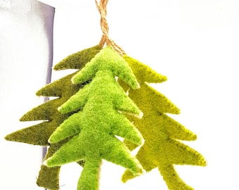 Wool Felt Christmas Tree Ornaments, Christmas Tree Decoration, Eco Friendly  inspired