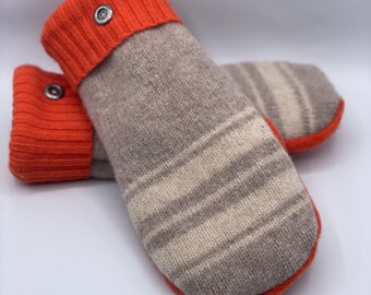 Recycled wool sweater mittens-size medium