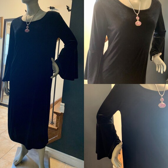 Upcycled Vintage 90s Black Velvet Goth Maxi Dress