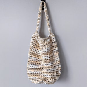 CROCHET PATTERN: Summer Market Tote / Tunisian Crochet Pattern / Handled Bag Pattern / Mesh Market Bag / Beach Bag / Crochet Pattern pdf image 3
