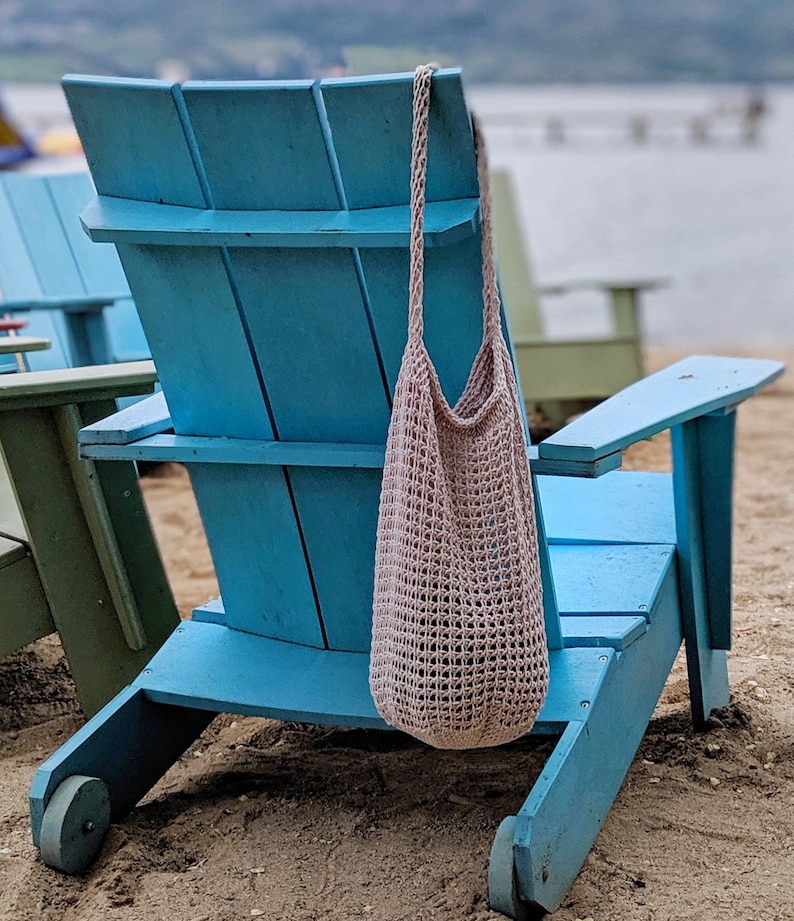 CROCHET PATTERN: Summer Market Tote / Tunisian Crochet Pattern / Handled Bag Pattern / Mesh Market Bag / Beach Bag / Crochet Pattern pdf image 2